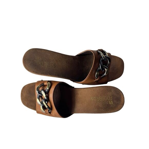 White Mountain Womens 90s Y2K Jem Block Heel Mules Slip On Sandals Leather - Picture 4 of 11